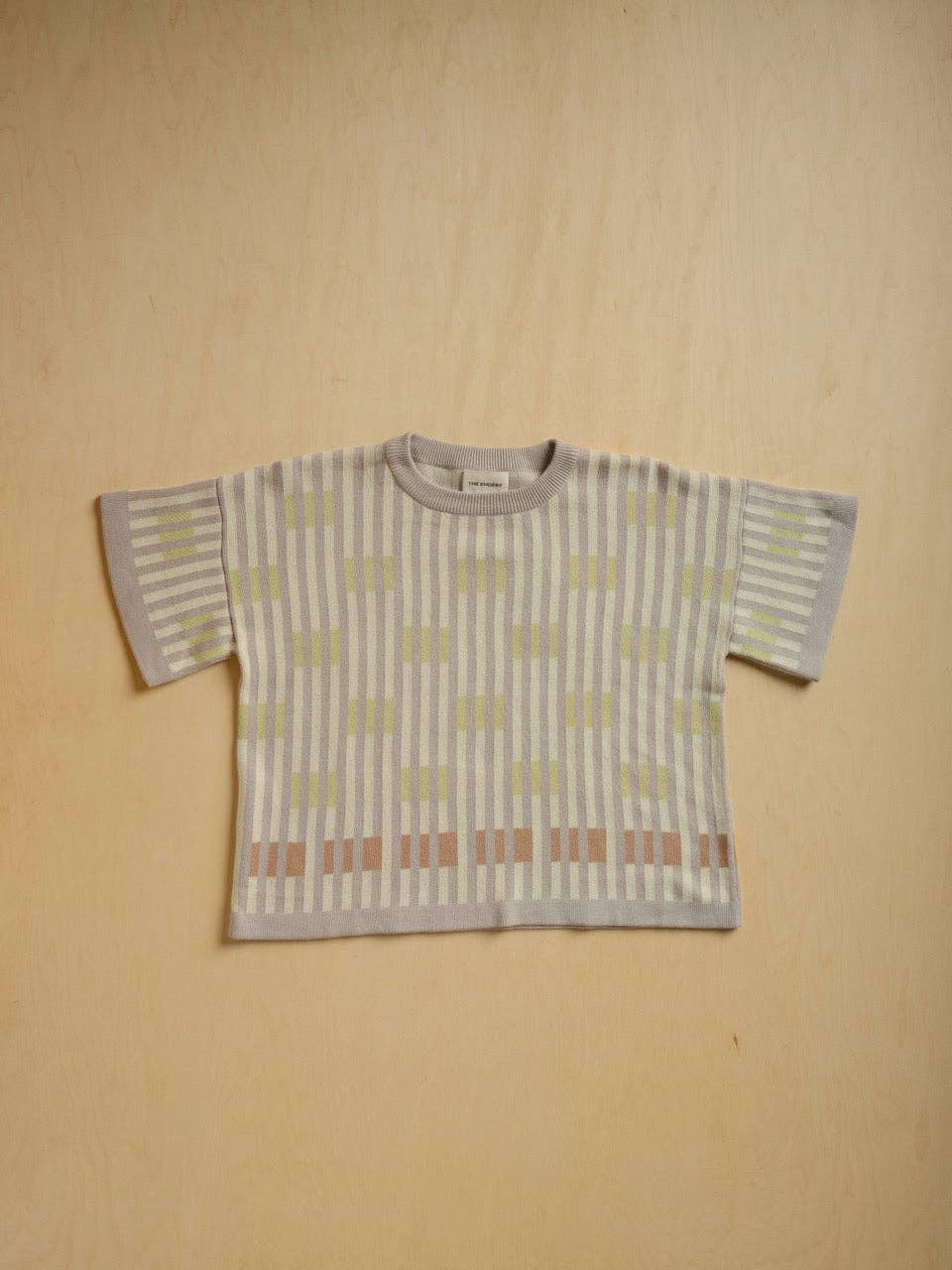 The Endery Bauhaus Short Sleeve Sweater Tee in the Cumulus Palette