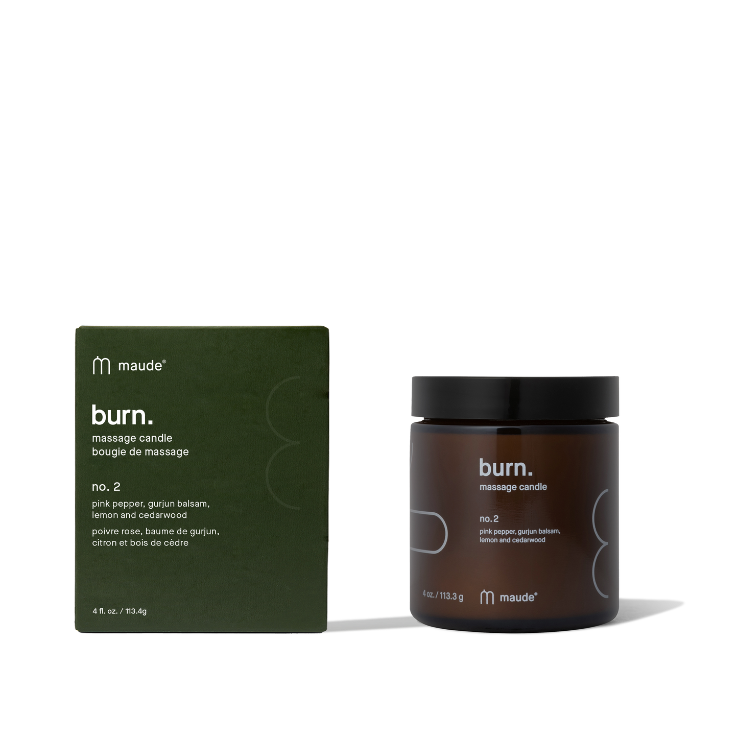 Maude Burn no. 2 - Body Massage Candle Pink Pepper Lemon and Cedarwood Scent