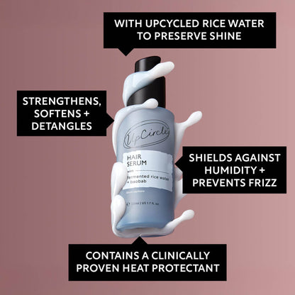 UpCircle Vegan Hair Serum Upcycled Fermented Rice Water Heat Protect