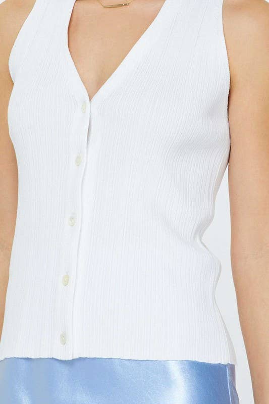 Current Air Pleated Sleeveless Sweater