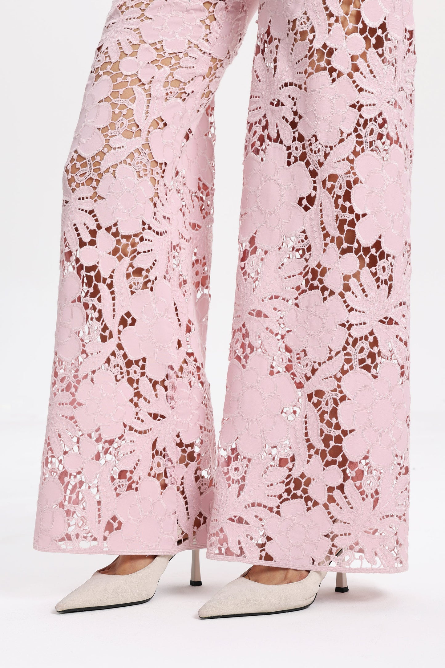 Bayeas Flora high Rise Lavender Pink Wide Leg Jeans