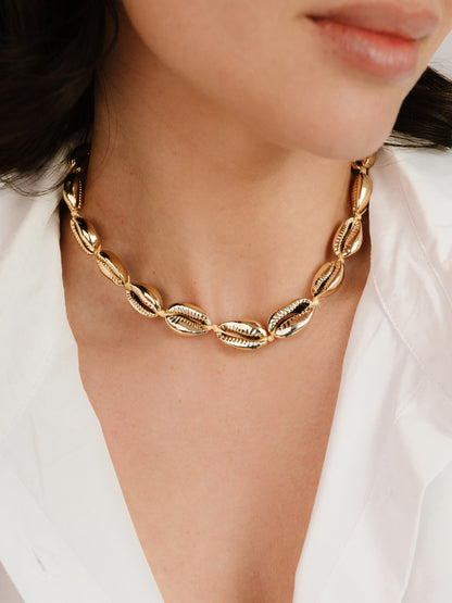 Ettika 18kt Gold Plated Cowrie Shell Necklace