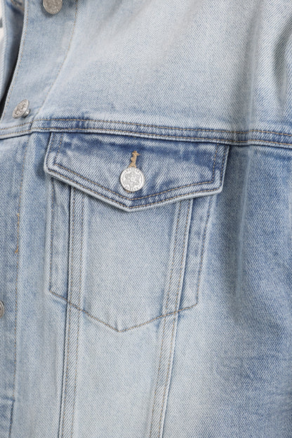Bayeas Gaia Ombre Wash Eyelet Detail Long Sleeve Denim Jacket