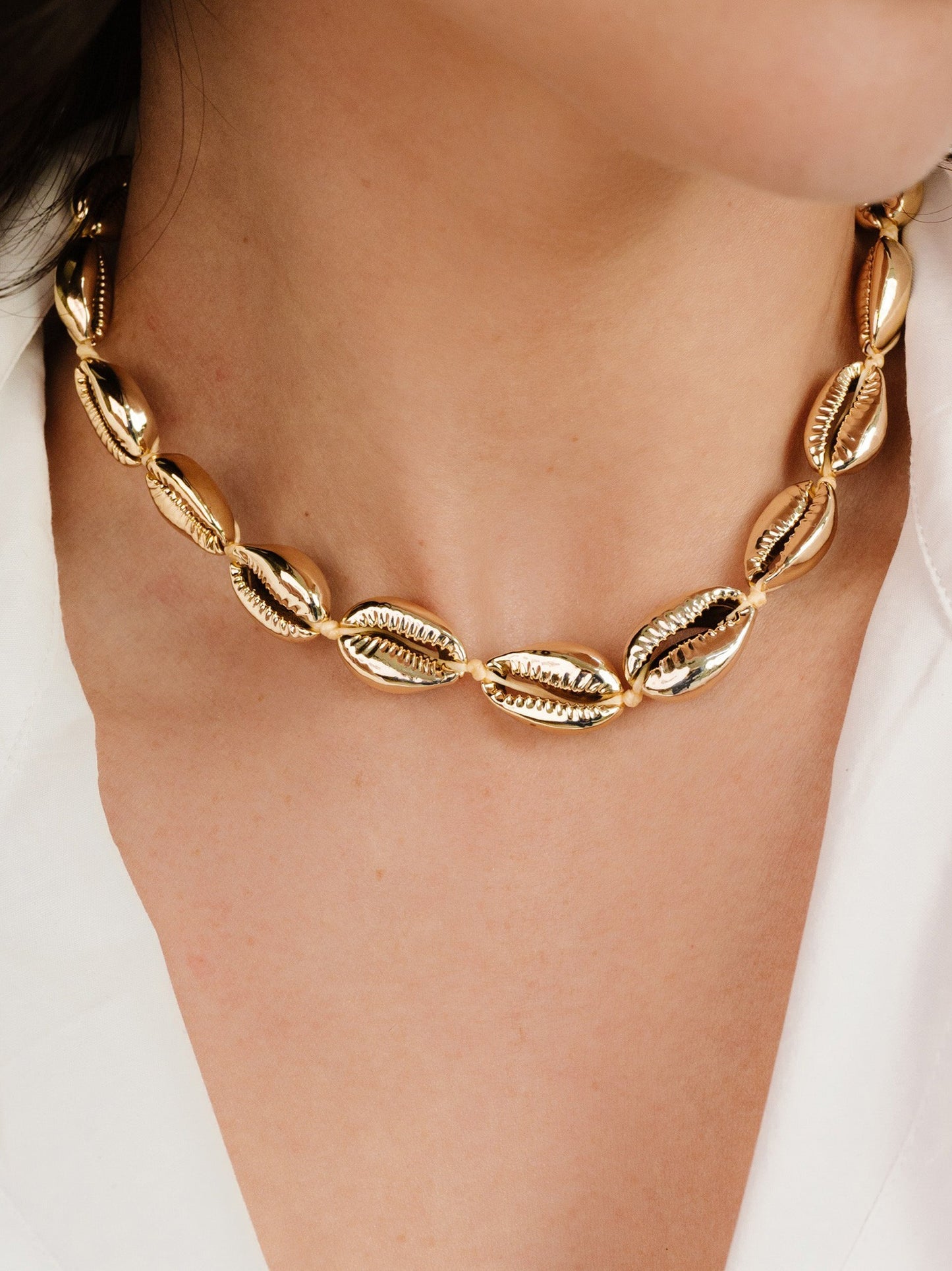 Ettika 18kt Gold Plated Cowrie Shell Necklace